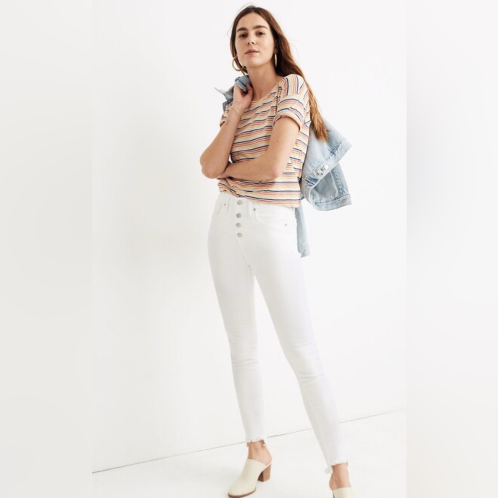Madewell 10" High-Rise Skinny Jeans in Pure White: Step-Hem Edition